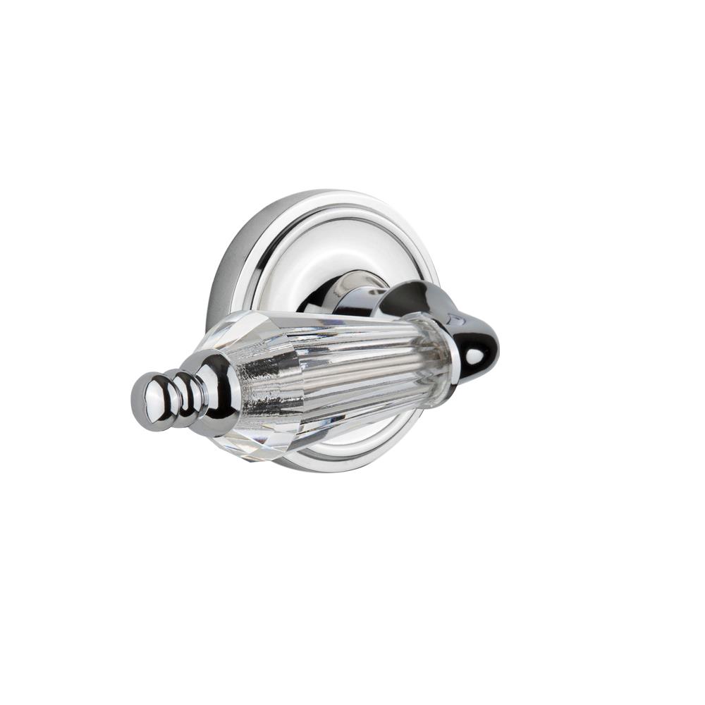 Nostalgic Warehouse CLAPRL Single Dummy Knob Without Keyhole Classic RoKnobte with Parlour Lever in Bright Chrome